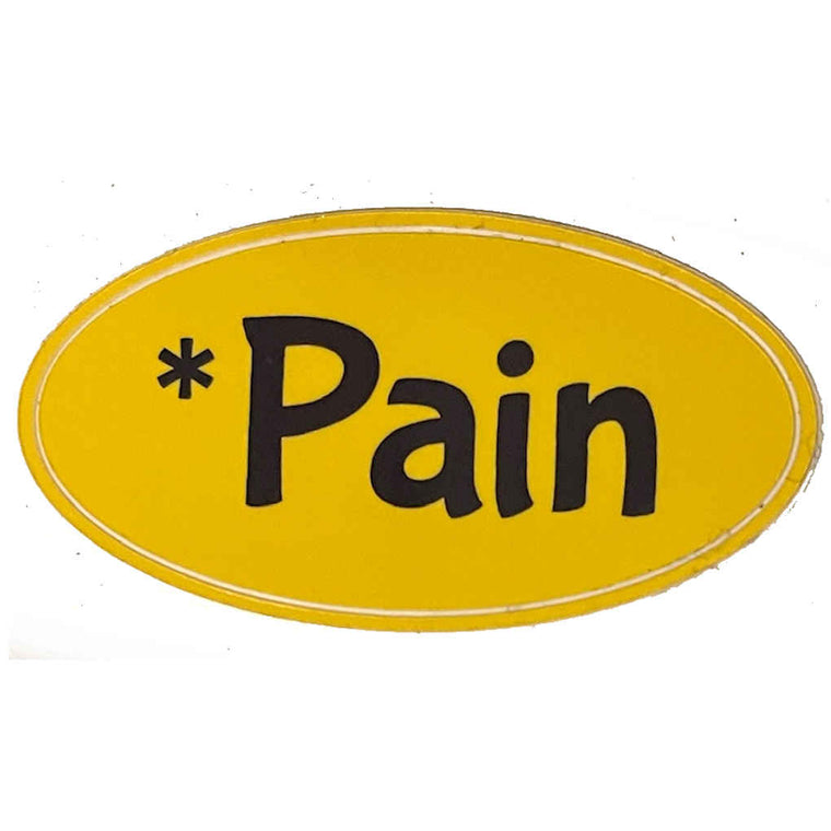 Pain Sticker Oval Yellow Small