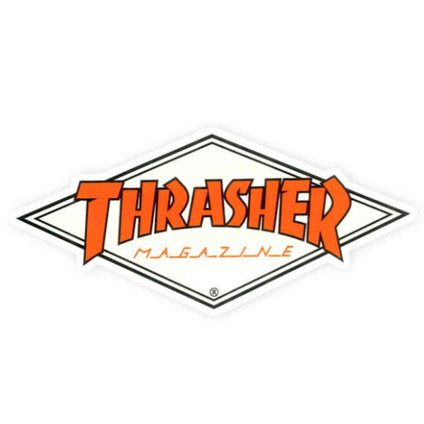 Thrasher Sticker Diamond Logo White