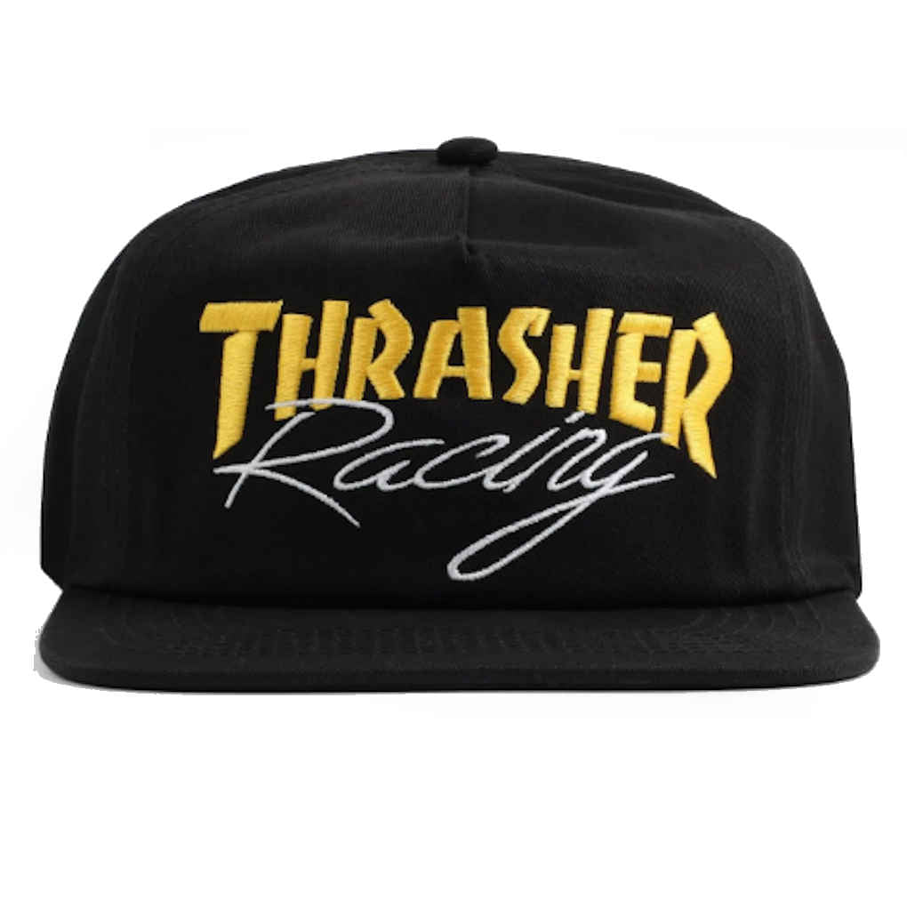 Thrasher Embroidered Racing Snapback Black