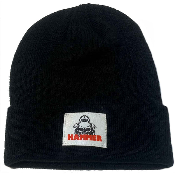 Hammer Skull Logo Patch Beanie Black