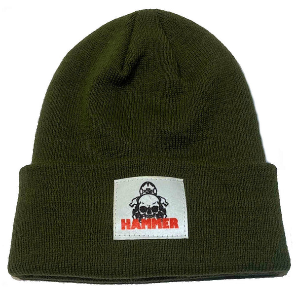 Hammer Skull Logo Patch Beanie Army Green