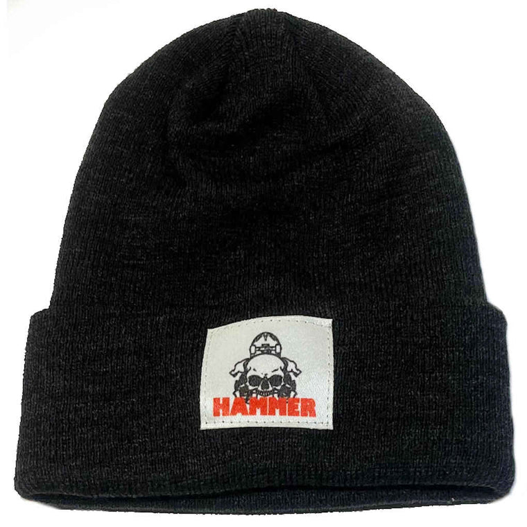 Hammer Skull Logo Patch Beanie Smoke Grey