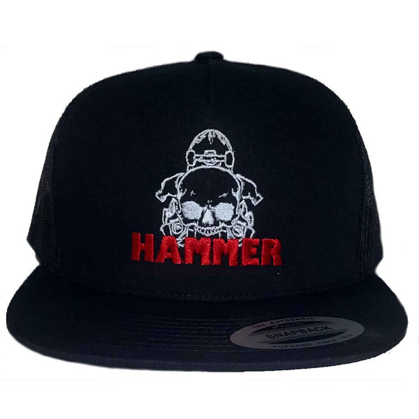 Hammer Skull Logo Trucker Hat Black Black