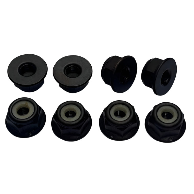 Sector Nine Flange Locknuts Set Of 8 Black