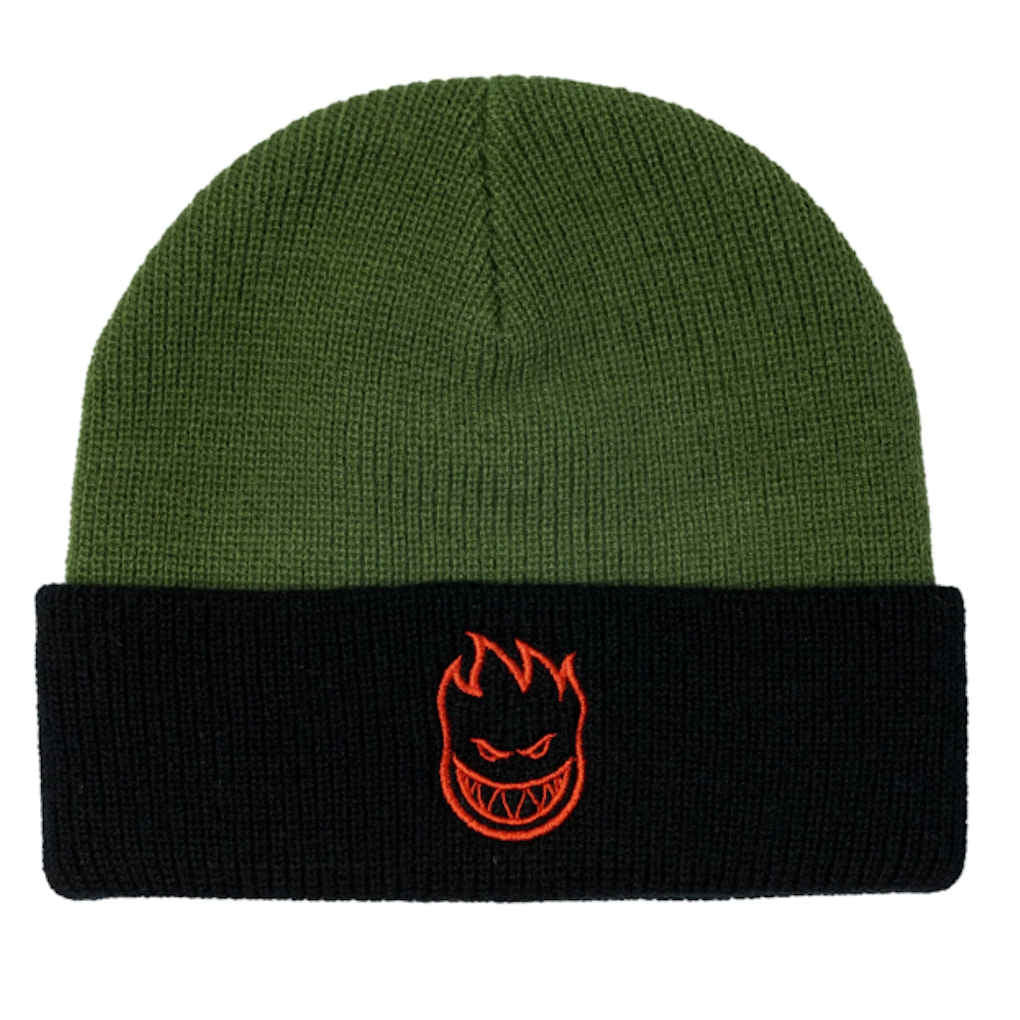 Spitfire Bighead Cuff Beanie Olive Black Red